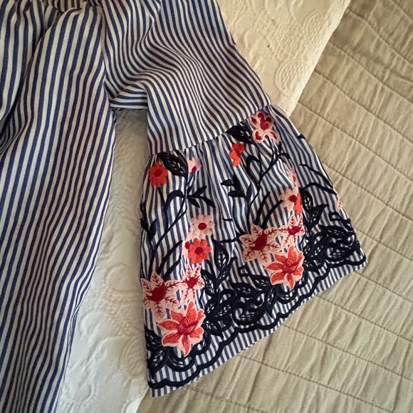 J Howard blue/white stripe cold shoulder dress - Picture 5 of 11